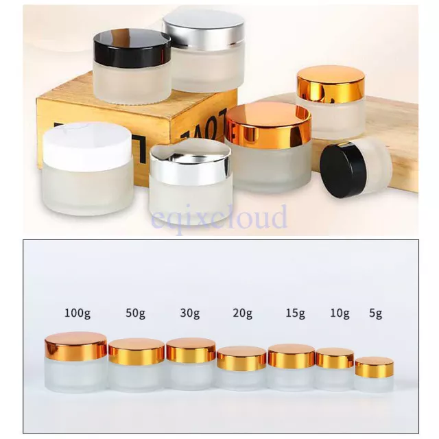 15g 30g 50g 100g Frosted Clear Glass Jars for Cosmetic Cream Gel Lip Eye Balm