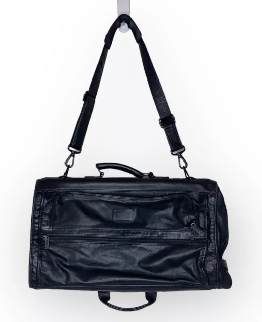 Tumi Leather Black Carry On Trifold Garment Bag Carry on Luggage Travel