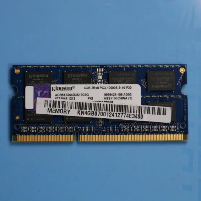 4GB Kingston DDR3 PC3 10600S SODIMM memory ACR512X64D3S13C9G