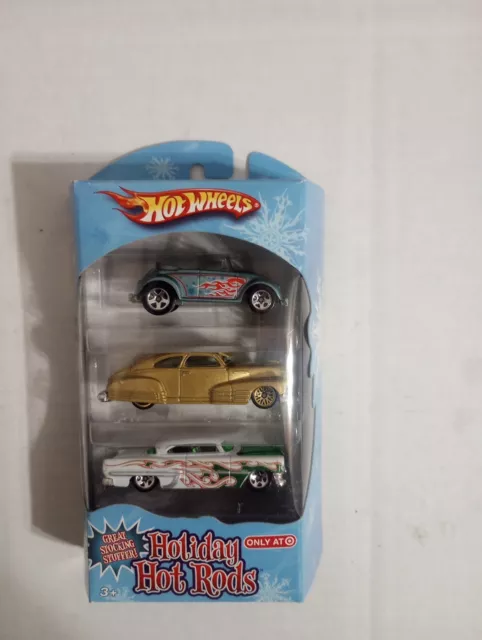 Brand New! 🔥2008 Target Exclusive Hotwheels Holiday Rods 3-Pack. VW Beetle Bug!