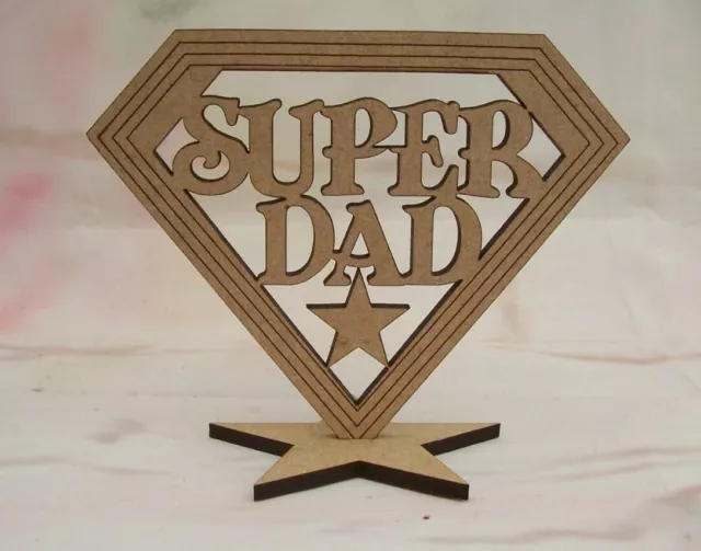 Super Dad Daddy Grandad plaque Craft Blank Fathersday Gift MDF 3