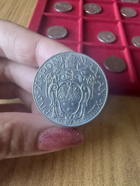Moneta Citta' Del Vaticano Pio Xi 2 Lire 1934 Sq