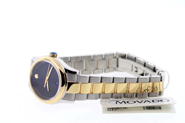 Donna Movado 0606484 Sportivo Bicolore Acciaio Nero Museum Quadrante Orologio 5