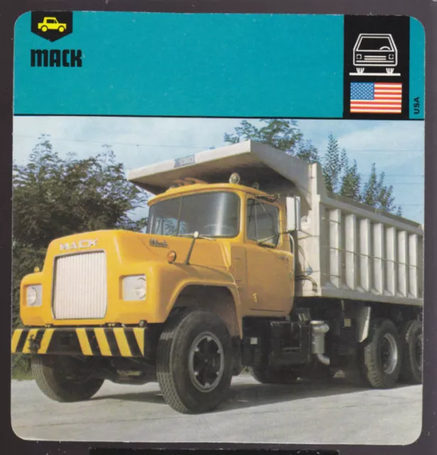 MACK DUMP TRUCK 1903-1978 Picture Photo History CARD