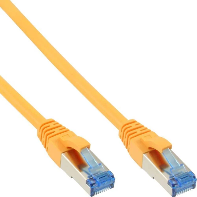 5x InLine® Patchkabel, S/FTP (PiMf), Cat.6A, 500MHz, halogenfrei, Kupfer, gelb,