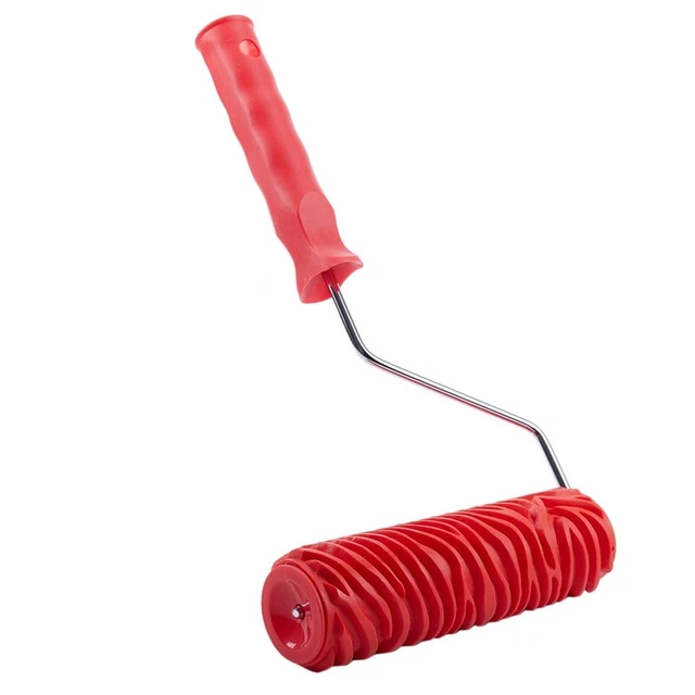 Rullo per pittura a righe zebra in rilievo 7 pollici con manico per decorazione parete J5T5