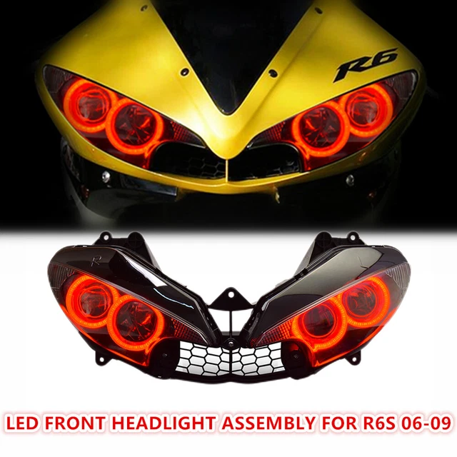 1X LED HEADLIGHT Assembly for Yamaha YZF R6S 2006-2009 Sportbike Front ...