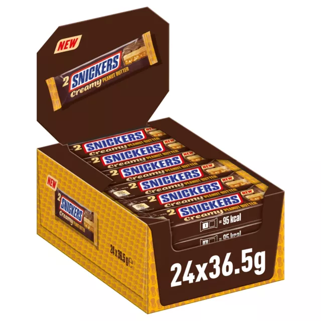 Barretta Snickers cioccolato al latte burro di arachidi caramello 24 x 36,6 g NUOVO MHD 8/23
