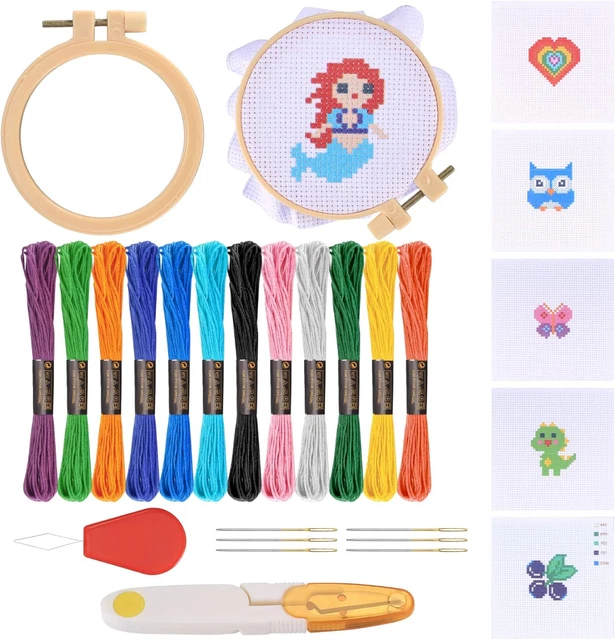 Kit Ricamo Per Principianti - Set Completo Con Tessuto, Filo, Ago E Tutorial Per Punto Croce - Foto 2