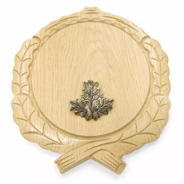 Placa de Jabalí Tallado Roble Claro Af 17,5 CM Con 1x Hoja Portada Pequeño
