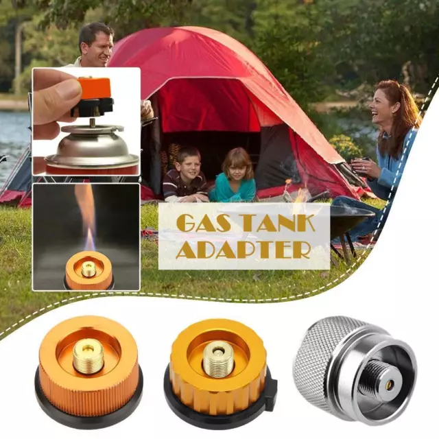 Camping Stove Butane Gas Metal Adapter Convert Fuel CanisterUKS