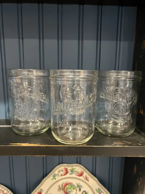 Set Of 3 Lagunita's Brewing Co. Large Mouth Mason Jar Beer Ale Mug Glass Dogs