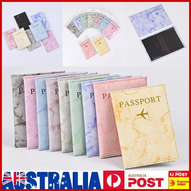 Marble Passport Holder ID Cover Portable Bank Card Passport PU Leather Case