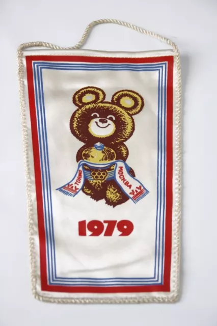 gagliardetto bandierina OLIMPIADI 1979 MOSCA -Torino mascotte ORSO 2
