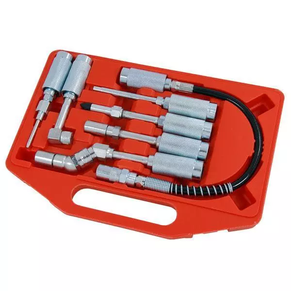 7pcs Grease Gun / Lubricant Adapter Set with Case - For Manual