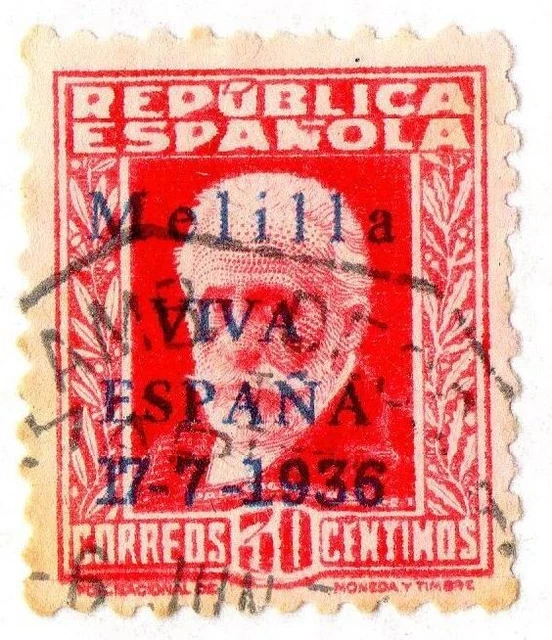 ESPAGNE ! Timbres anciens émission républicaine de Melilla depuis 1931 n°1 et 2