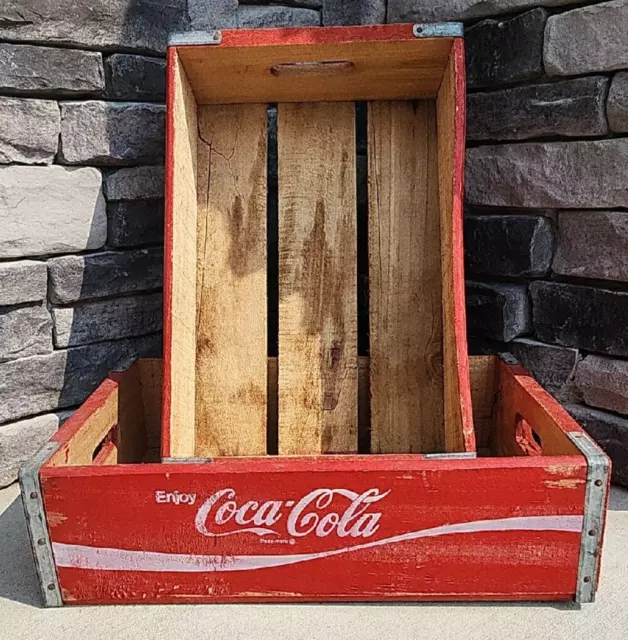 Vintage Coca Cola Wooden Red Crate Open No Divider 18"x12"x5" Advertising Lot