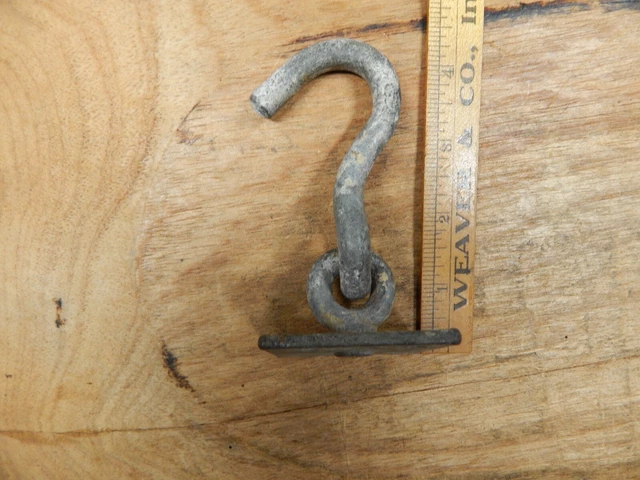 3 Old Plant Ceiling Mount Hooks Porch Hangers Galvanized 2 Stationary 1 Swivel 7