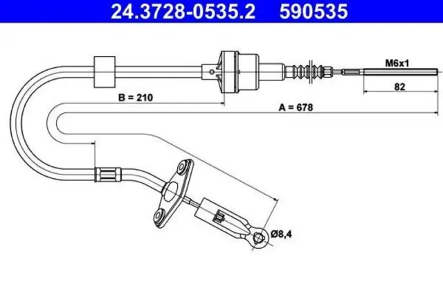 ATE Câble d'embrayage Câble d'Embrayage 24.3728-0535.2 pour FIAT PALIO (178BX)