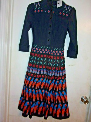 RARE! Liza Luxe Modcloth Tropical Parrot Dress size XXS A-line, Pockets (B202)