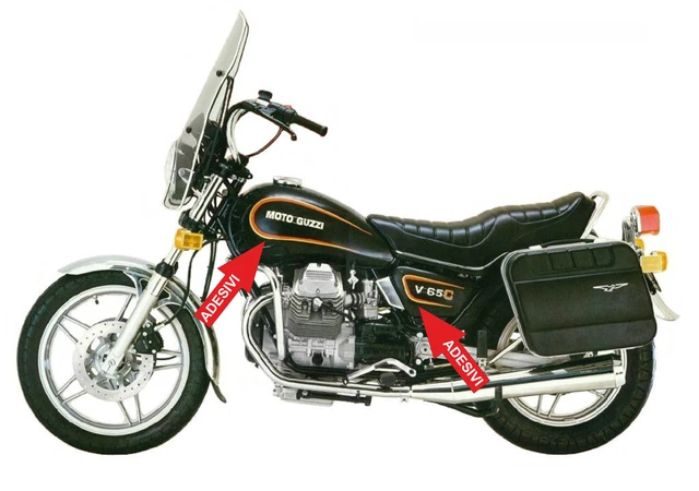 Autocollants Latéraux Pour Capots De Moto Guzzi V65 Lario - Neufs, Fabriqués En Italie