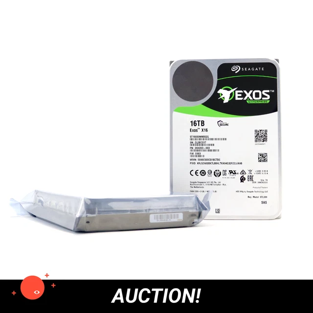 2X SEAGATE EXOS X16 16TB SAS HDD 6Gb/s 512e/4Kn 3.5" ST16000NM002 Cache ...