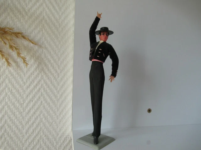 Poupée Ancienne Assise Folklorique Espagnole Flamenco - Avec Guitare - Décoration Vintage - Occasion En Très Bel état