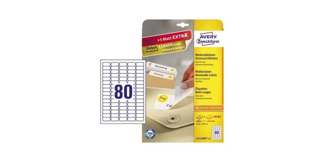 AVERY Zweckform Klebeetikett 35,6x16,9xmm weiss