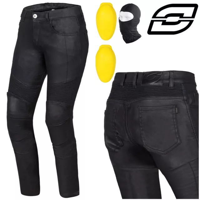 Motorrad Hose | OZONE ROXY BLACK | Motorradjeans mit Protektoren Damen W24-W40