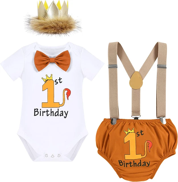 FYMNSI Baby Boy Jungle Tema Primo/secondo Compleanno Torta Smash Cotone +
