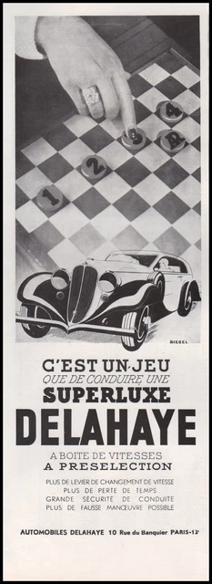 Publicité Automobile Delahaye Superluxe  car vintage print ad  1934 - 10h