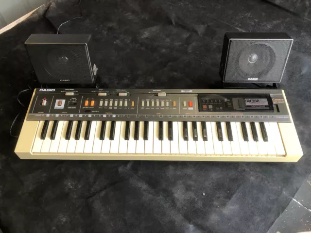 Casio MT-800 Casiotone 49-Key Synthesizer 1983 - W/ Speakers, Rom Pack, Japan