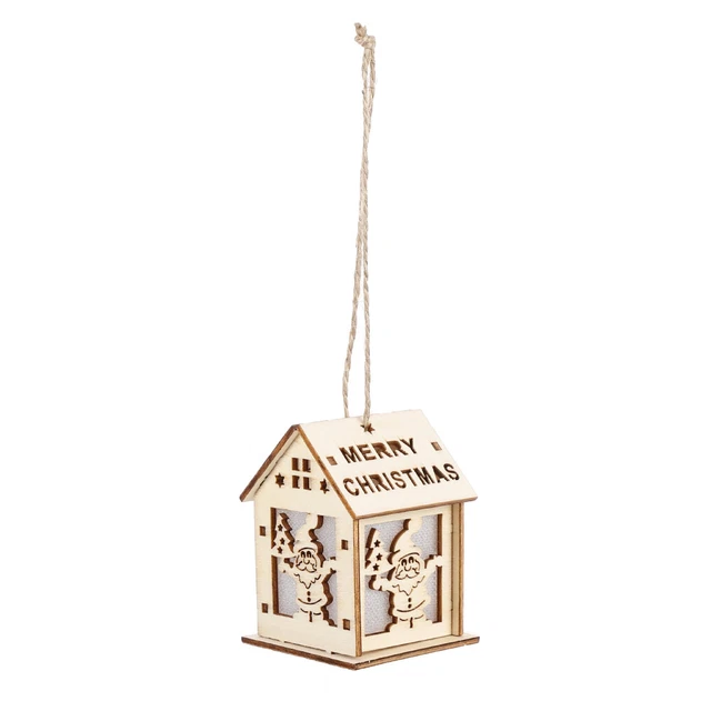 Glow Cabin Wood Wooden Hanging House Holiday Village Houses Christmas Lighting