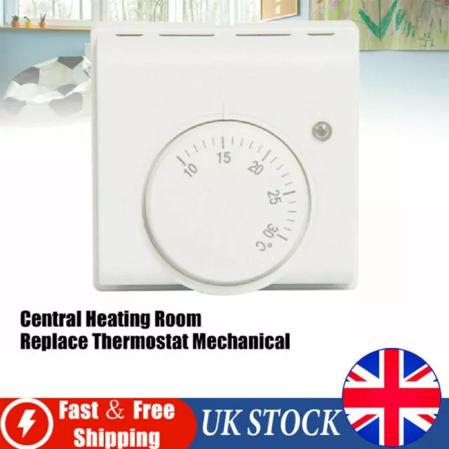 Robus White Heating and Cooling Indoor Analog Room Thermostat On / Off  Switch