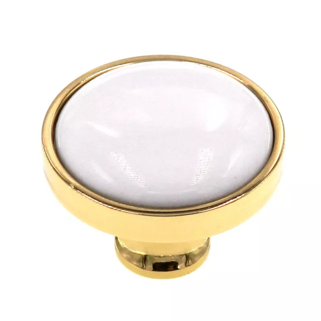 Amerock Advantage Bright Brass, Almond 1-1/4" Round Cabinet Knob Pull BP1422-30A