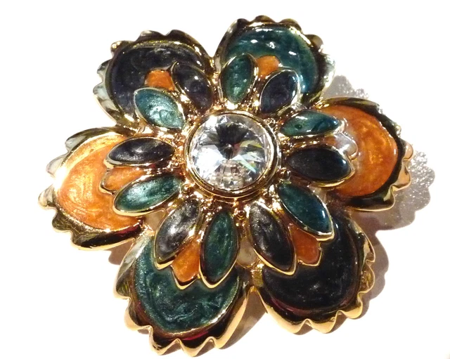 Bijou alliage doré broche pull Rykiel brooch