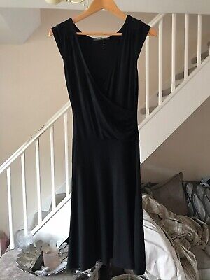 River Island Ladies Black Sleeveless Wrap Front Dress Size 10