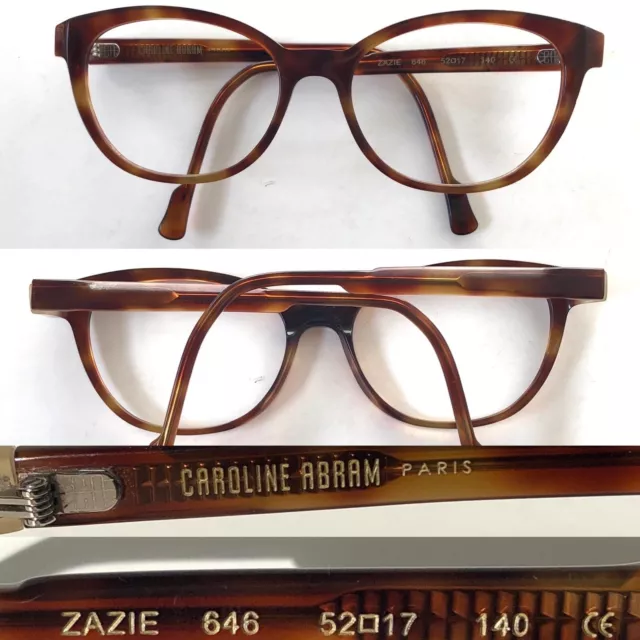 Caroline Abram  ZAZIE 646 52mm Frames Eyeglasses Tortoiseshell Cat Eye France