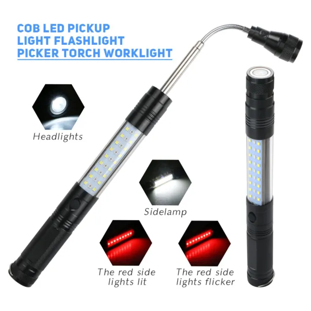 LED Magnetic Pickup Tool Telescoping Flexible Extensible Flashlight Torch