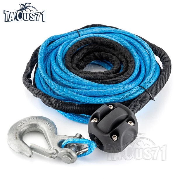 Fit Hawse Fairlead UTV/ATV 1/4" x 50' 10000LBS Synthetic Winch Rope Hook Stopper