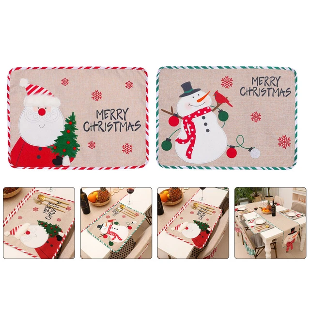 4 un. Alfombrillas mantel para fiesta de Navidad tapetes de mesa de Navidad
