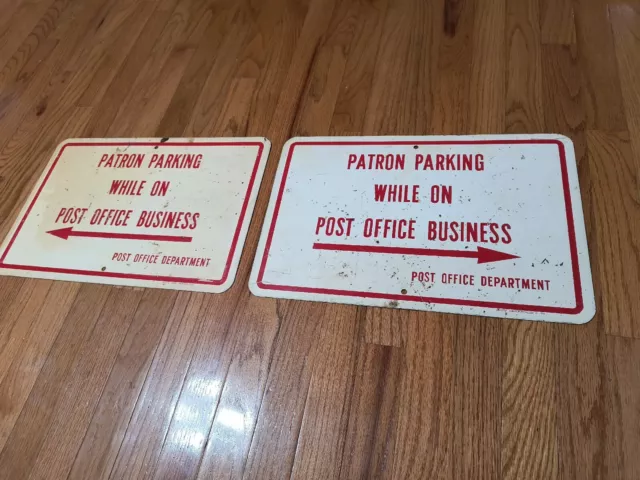 Vintage 1965 1966 Metal SCIOTO SIGNS KENTON OH Postal Post Office Patron Parking