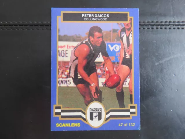 1986 Scanlens Vfl Card. #47 Peter Daicos.  Excellent Plus.