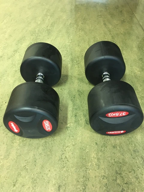 2x 37.5 kg Dumbbells Bodymax , rubber-coated