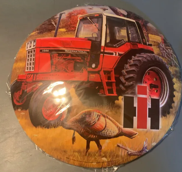 International Harvester Tractor Button Tin Sign 16"