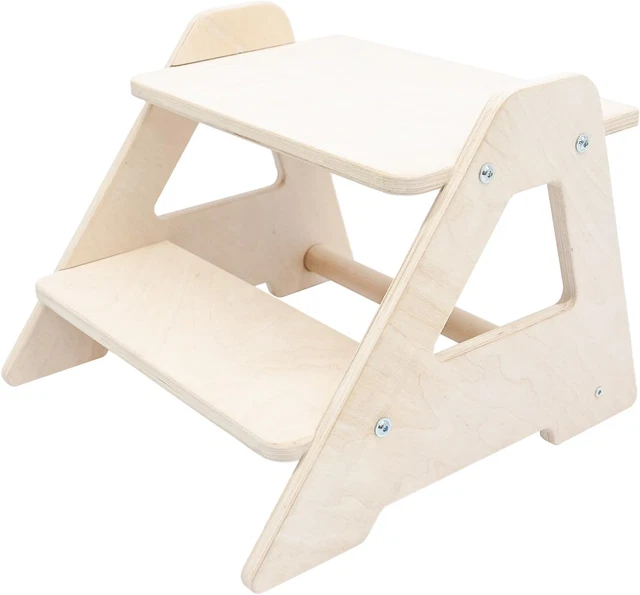 Sgabello A Gradini In Legno Per Adulti In Legno Massello A Due
