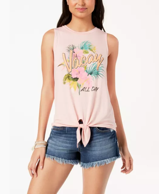 Pretty Rebellious One Juniors' Vacay Graphic-Print Tank Top