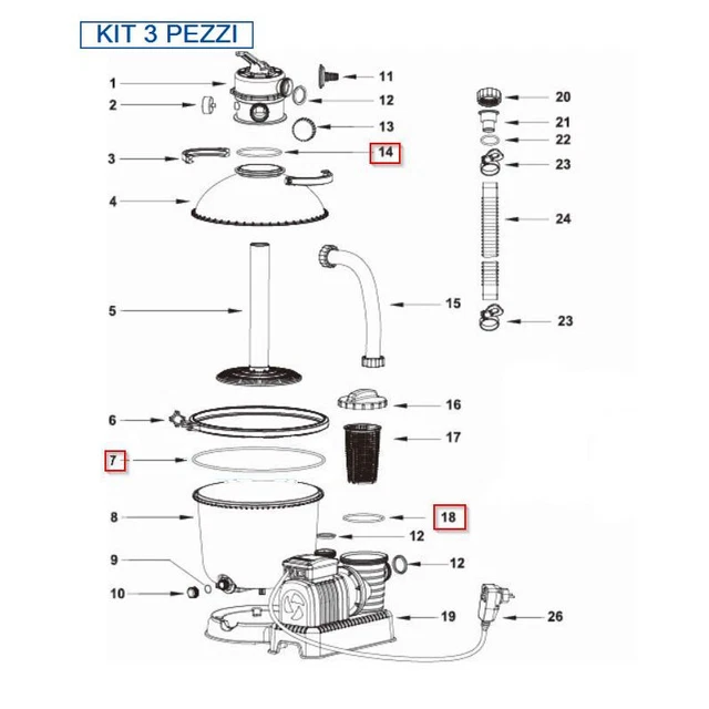 BESTWAY ENSEMBLE 3 Pièces Joints Pompe Modèl 582575825858400 3785 Lt