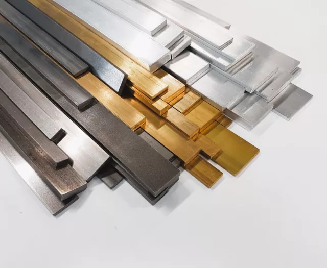 Metal Flat Bar Plate Aluminium, Brass & Mild Steel, various sizes, 50mm to 600mm