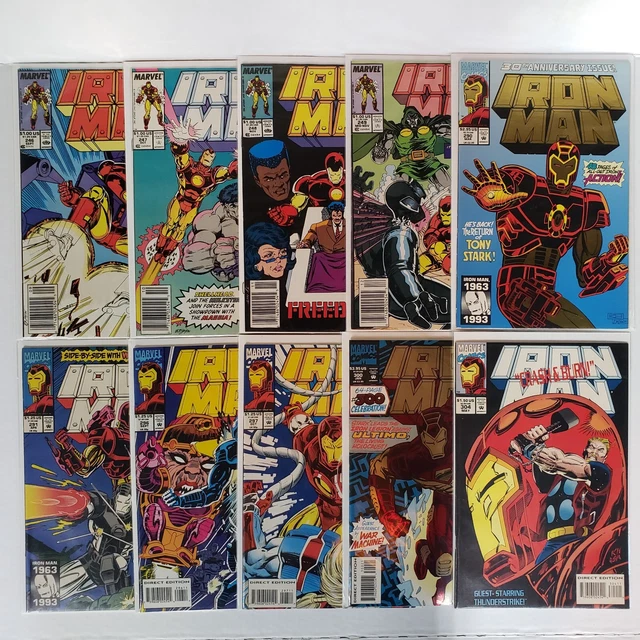Iron Man Comic Book Lot of 10 Marvel Invincible Iron Man Copper Age Issues F/VF+